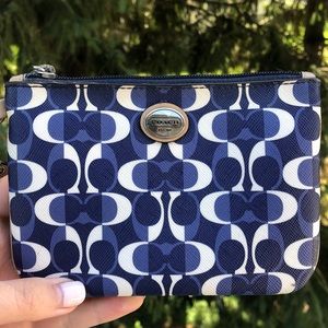 Dark Blue Coach Wristlet
